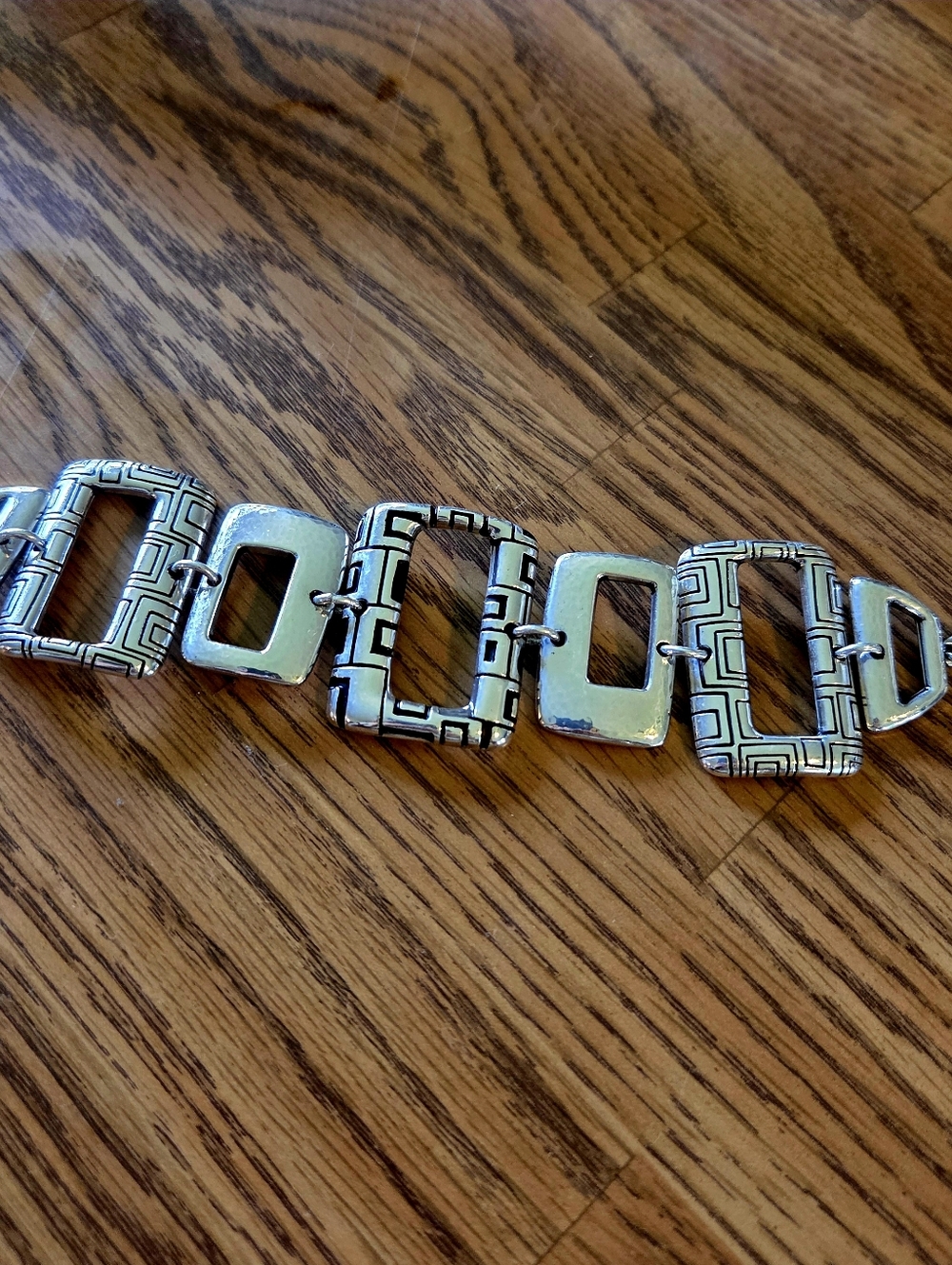 BRIGHTON "Nexus" Vintage Silver Geometric Link Bracelet BOHEMIAN! - Picture 4 of 12